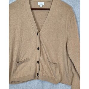 J. Crew Women's Camel Brown V‑Neck Button Cardigan